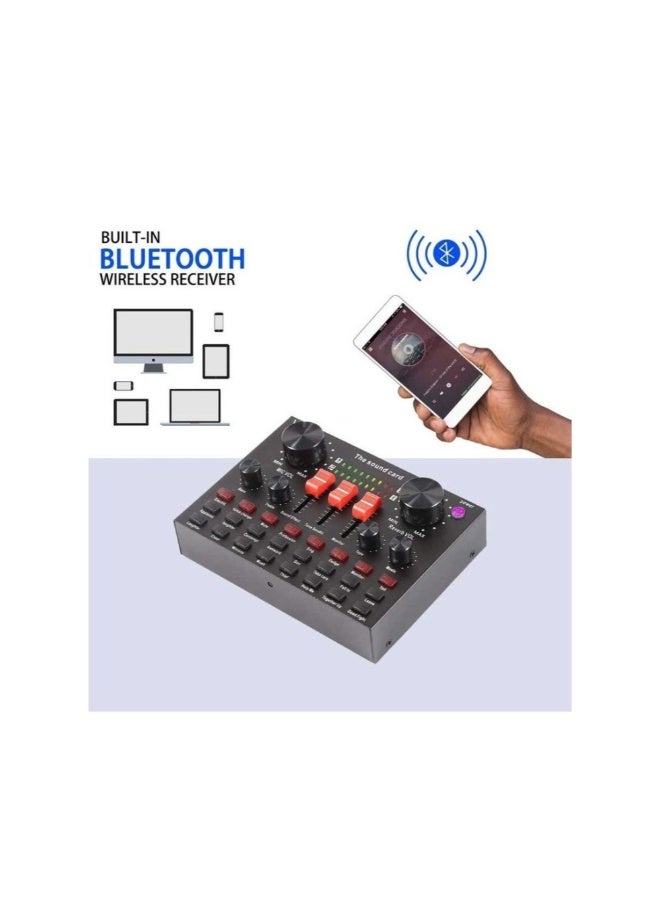 أكاليكس بطاقة صوت V8S Live، خلاط صوت بلوتوث مع 16 مؤثرًا صوتيًا، ومغير صوت - Image 3